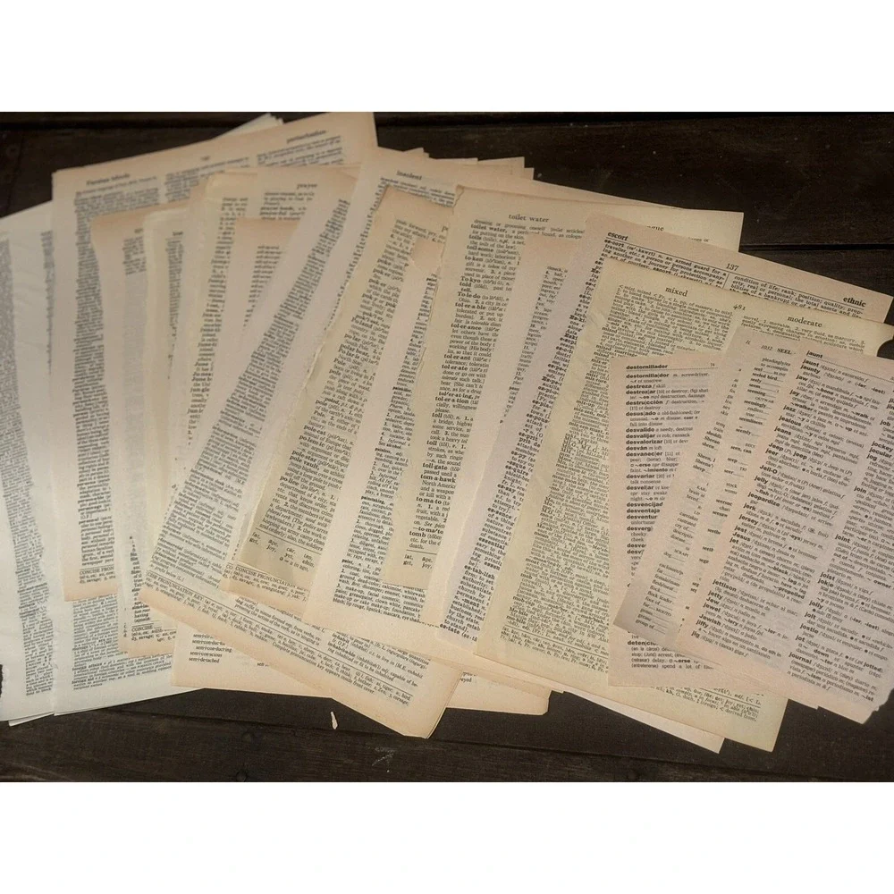 50+ Huge Lot Vintage Dictionary Pages‎ Paper Scrapbooking Junk Journal Bundle
